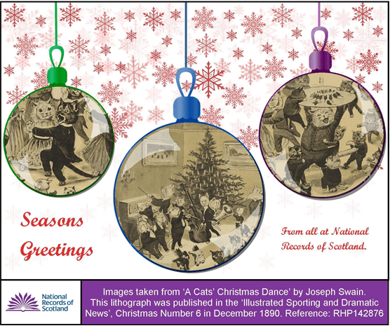 NRS' Christmas Card - cavorting cats