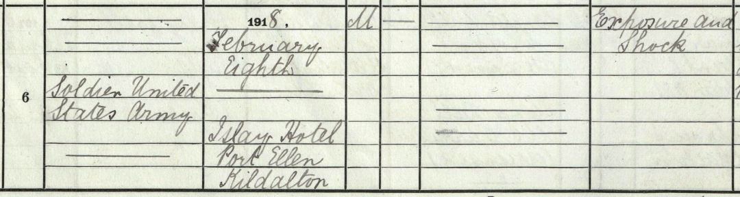 American soldier death entry unnamed