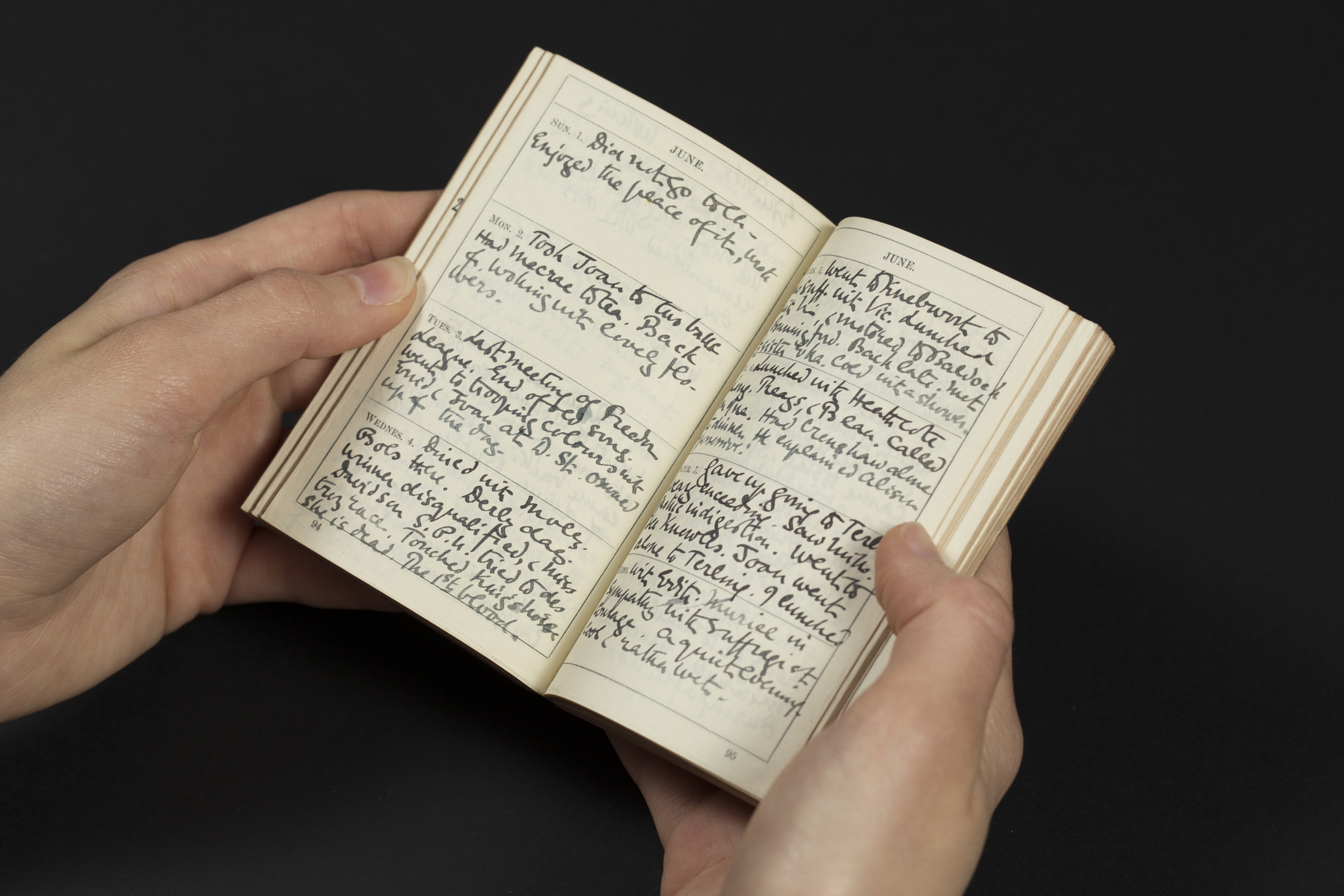 Diary of Lady Frances Balfour. One of the entries notes the death of Emily Wilding Davison, 4 June 1913 (NRS, GD433/2/428)