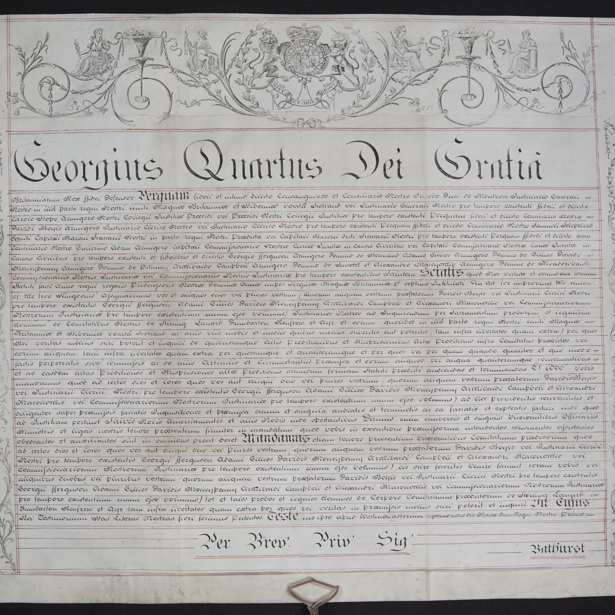 Treason Trials, Commission of Oyer and Terminer, the Latin text. National Records of Scotland, Crown copyright, JC21/1/1